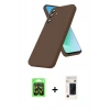 MARSİLYAN™- Galaxy A37 5G Kılıf Kozmos Yansıma Özel Seri - Şeffaf 3D Antistatik Hayalet Cam Ekran Koruyucu + Raze Metal Kamera Lens - SH