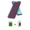MARSİLYAN™- Galaxy A37 5G Kılıf Kozmos Yansıma Özel Seri - Şeffaf 3D Antistatik Hayalet Cam Ekran Koruyucu + Raze Metal Kamera Lens - SH
