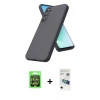 MARSİLYAN™- Galaxy A37 5G Kılıf Kozmos Yansıma Özel Seri - Şeffaf 3D Antistatik Seramik Nano Ekran Koruyucu + Raze Metal Kamera Lens - GS