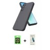 MARSİLYAN™- Galaxy A37 5G Kılıf Kozmos Yansıma Özel Seri - Şeffaf Pasifik Cam Ekran Koruyucu + Raze Metal Kamera Lens - GS