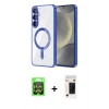 MARSİLYAN™- Galaxy A37 5G Kılıf Nova Işık Özel Seri - Şeffaf 3D Antistatik Hayalet Cam Ekran Koruyucu + Raze Metal Kamera Lens - GS