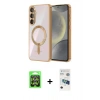 MARSİLYAN™- Galaxy A37 5G Kılıf Nova Işık Özel Seri - Şeffaf 3D Antistatik Seramik Nano Ekran Koruyucu + Raze Metal Kamera Lens - GS