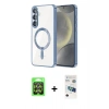 MARSİLYAN™- Galaxy A37 5G Kılıf Nova Işık Özel Seri - Şeffaf 3D Antistatik Seramik Nano Ekran Koruyucu + Raze Metal Kamera Lens - GS