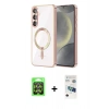 MARSİLYAN™- Galaxy A37 5G Kılıf Nova Işık Özel Seri - Şeffaf 3D Antistatik Seramik Nano Ekran Koruyucu + Raze Metal Kamera Lens - GS