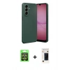 MARSİLYAN™- Galaxy A37 5G Kılıf Nova Işık - Şeffaf 3D Antistatik Hayalet Cam Ekran Koruyucu + Raze Metal Kamera Lens - GS