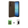 MARSİLYAN™- Galaxy A37 5G Kılıf Nova Işık - Şeffaf 3D Antistatik Hayalet Cam Ekran Koruyucu + Raze Metal Kamera Lens - GS