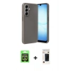 MARSİLYAN™- Galaxy A37 5G Kılıf Nova Işık - Şeffaf 3D Antistatik Hayalet Cam Ekran Koruyucu + Raze Metal Kamera Lens - GS
