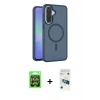 MARSİLYAN™- Galaxy A37 5G Kılıf Siluet Minimal Prime - Şeffaf 3D Antistatik Cam Ekran Koruyucu + Raze Metal Kamera Lens - GS