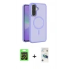 MARSİLYAN™- Galaxy A37 5G Kılıf Siluet Minimal Prime - Şeffaf 3D Antistatik Cam Ekran Koruyucu + Raze Metal Kamera Lens - SH