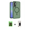 MARSİLYAN™- Galaxy A37 5G Kılıf Siluet Minimal Prime - Şeffaf 3D Antistatik Hayalet Cam Ekran Koruyucu + Raze Metal Kamera Lens - SH