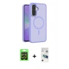 MARSİLYAN™- Galaxy A37 5G Kılıf Siluet Minimal Prime - Şeffaf 3D Antistatik Seramik Nano Ekran Koruyucu + Raze Metal Kamera Lens - SH