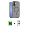 MARSİLYAN™- Galaxy A37 5G Kılıf Siluet Minimal Prime - Şeffaf 3D Antistatik Seramik Nano Ekran Koruyucu + Raze Metal Kamera Lens - GS