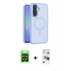 MARSİLYAN™- Galaxy A37 5G Kılıf Siluet Minimal Prime - Şeffaf 3D Antistatik Seramik Nano Ekran Koruyucu + Raze Metal Kamera Lens - SH
