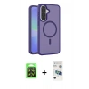 MARSİLYAN™- Galaxy A37 5G Kılıf Siluet Minimal Prime - Şeffaf 3D Antistatik Seramik Nano Ekran Koruyucu + Raze Metal Kamera Lens - SH