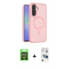 MARSİLYAN™- Galaxy A37 5G Kılıf Siluet Minimal Prime - Şeffaf 3D Antistatik Seramik Nano Ekran Koruyucu + Raze Metal Kamera Lens - GS