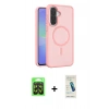 MARSİLYAN™- Galaxy A37 5G Kılıf Siluet Minimal Prime - Şeffaf Pasifik Cam Ekran Koruyucu + Raze Metal Kamera Lens - SH