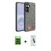 MARSİLYAN™- Galaxy A37 5G Kılıf Vadi Klasik Serisi - Şeffaf Pasifik Cam Ekran Koruyucu + Raze Metal Kamera Lens - SH