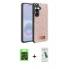 MARSİLYAN™- Galaxy A37 5G Kılıf Vadi Klasik Serisi - Şeffaf Pasifik Cam Ekran Koruyucu + Raze Metal Kamera Lens - SH
