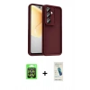 MARSİLYAN™- Galaxy A37 5G Kılıf Yankı Yansıma Özel Seri - Şeffaf Pasifik Cam Ekran Koruyucu + Raze Metal Kamera Lens - GS