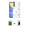 MARSİLYAN™- Galaxy A37 5G Kılıf Yörünge Form - Şeffaf 3D Antistatik Hayalet Cam Ekran Koruyucu + Raze Metal Kamera Lens - GS