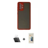 MARSİLYAN™- Galaxy A52 Kılıf Ahenk Çizgi Serisi - Siyah 6D Mat Seramik Hayalet Nano Ekran Koruyucu + Kamera Lens Koruma Cam - SF