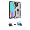 MARSİLYAN™- Galaxy A52 Kılıf Ahenk Klasik Koleksiyonu - Siyah 3D Antistatik Cam Ekran Koruyucu + Kamera Lens Koruma Cam - SF