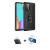 MARSİLYAN™- Galaxy A52 Kılıf Ahenk Klasik Koleksiyonu - Siyah 3D Antistatik Cam Ekran Koruyucu + Kamera Lens Koruma Cam - SF