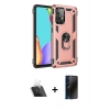 MARSİLYAN™- Galaxy A52 Kılıf Ahenk Klasik Koleksiyonu - Siyah 3D Antistatik Hayalet Cam Ekran Koruyucu + Kamera Lens Koruma Cam - SF
