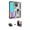 MARSİLYAN™- Galaxy A52 Kılıf Ahenk Klasik Koleksiyonu - Siyah 3D Antistatik Mat Seramik Nano Ekran Koruyucu + Kamera Lens Koruma Cam - SF