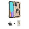 MARSİLYAN™- Galaxy A52 Kılıf Ahenk Klasik Koleksiyonu - Siyah Mat Seramik Nano Ekran Koruyucu + Kamera Lens Koruma Cam - SF