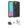 MARSİLYAN™- Galaxy A52 Kılıf Ahenk Klasik Koleksiyonu - Siyah Seramik Nano Ekran Koruyucu + Kamera Lens Koruma Cam - SF