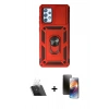 MARSİLYAN™- Galaxy A52 Kılıf Ahenk Klasik - Siyah 3D Antistatik Mat Seramik Nano Ekran Koruyucu + Kamera Lens Koruma Cam - SF