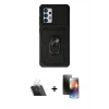 MARSİLYAN™- Galaxy A52 Kılıf Ahenk Klasik - Siyah 3D Antistatik Mat Seramik Nano Ekran Koruyucu + Kamera Lens Koruma Cam - SF
