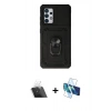 MARSİLYAN™- Galaxy A52 Kılıf Ahenk Klasik - Siyah 3D Antistatik Seramik Nano Ekran Koruyucu + Kamera Lens Koruma Cam - SF