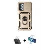 MARSİLYAN™- Galaxy A52 Kılıf Ahenk Klasik - Siyah 3D Antistatik Seramik Nano Ekran Koruyucu + Kamera Lens Koruma Cam - SF