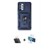 MARSİLYAN™- Galaxy A52 Kılıf Ahenk Klasik - Siyah 3D Antistatik Seramik Nano Ekran Koruyucu + Kamera Lens Koruma Cam - SF