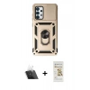 MARSİLYAN™- Galaxy A52 Kılıf Ahenk Klasik - Siyah Mat Seramik Nano Ekran Koruyucu + Kamera Lens Koruma Cam - SF