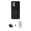 MARSİLYAN™- Galaxy A52 Kılıf Ahenk Klasik - Siyah Mat Seramik Nano Ekran Koruyucu + Kamera Lens Koruma Cam - SF