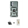 MARSİLYAN™- Galaxy A52 Kılıf Ahenk Klasik - Siyah Mat Seramik Nano Ekran Koruyucu + Kamera Lens Koruma Cam - SF