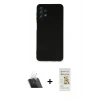 MARSİLYAN™- Galaxy A52 Kılıf Ahenk Serisi - Siyah Mat Seramik Nano Ekran Koruyucu + Kamera Lens Koruma Cam - SF