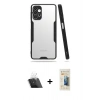 MARSİLYAN™- Galaxy A52 Kılıf Atlas Asil Serisi - Siyah 6D Mat Seramik Hayalet Nano Ekran Koruyucu + Kamera Lens Koruma Cam - SF