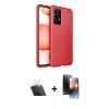 MARSİLYAN™- Galaxy A52 Kılıf Doruk Klasik Özel Seri - Siyah 3D Antistatik Mat Seramik Nano Ekran Koruyucu + Kamera Lens Koruma Cam - SF