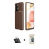 MARSİLYAN™- Galaxy A52 Kılıf Eksen Form Prime - Siyah 6D Mat Seramik Hayalet Nano Ekran Koruyucu + Kamera Lens Koruma Cam - SF