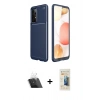 MARSİLYAN™- Galaxy A52 Kılıf Eksen Form Prime - Siyah 6D Mat Seramik Hayalet Nano Ekran Koruyucu + Kamera Lens Koruma Cam - SF