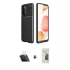 MARSİLYAN™- Galaxy A52 Kılıf Eksen Form Prime - Siyah 6D Mat Seramik Hayalet Nano Ekran Koruyucu + Kamera Lens Koruma Cam - SF