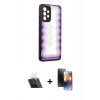 MARSİLYAN™- Galaxy A52 Kılıf Odak Klasik Serisi - Siyah 3D Antistatik Mat Seramik Nano Ekran Koruyucu + Kamera Lens Koruma Cam - SF