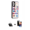 MARSİLYAN™- Galaxy A52 Kılıf Odak Klasik Serisi - Siyah 3D Antistatik Mat Seramik Nano Ekran Koruyucu + Kamera Lens Koruma Cam - SF