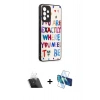 MARSİLYAN™- Galaxy A52 Kılıf Odak Klasik Serisi - Siyah 3D Antistatik Seramik Nano Ekran Koruyucu + Kamera Lens Koruma Cam - SF