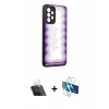 MARSİLYAN™- Galaxy A52 Kılıf Odak Klasik Serisi - Siyah 3D Antistatik Seramik Nano Ekran Koruyucu + Kamera Lens Koruma Cam - SF