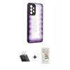 MARSİLYAN™- Galaxy A52 Kılıf Odak Klasik Serisi - Siyah Mat Seramik Nano Ekran Koruyucu + Kamera Lens Koruma Cam - SF